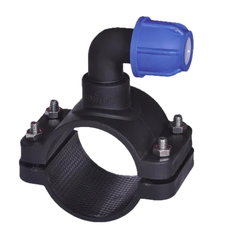 Compression Fittings PP Clamp Saddle with Integrated Valve
