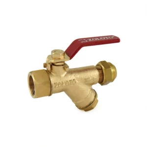 Bronze Ball Valve with Integral Strainer & Flare Nut (Mixed Ends) — 1085A